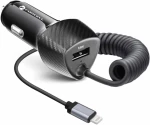 Forcell® Φορτιστής Αυτοκινήτου 38W USB-A και με Καλώδιο Lightning (CC50-1AL) - Μαύρο