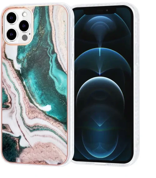 UNIQ Accessory iPhone 12 - 12 Pro TPU Back Cover - Marble Green