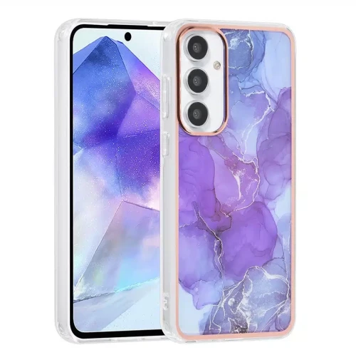 UNIQ Accessory Galaxy A55 Back cover case - Silicone - Marble Purple