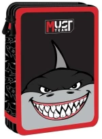 Must Κασετίνα Διπλή Γεμάτη Shark
