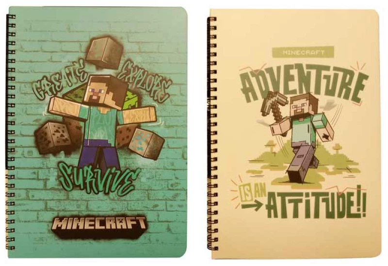 Τετράδιο Σπιράλ Minecraft 2 Θεμάτων 17x25cm 60 Φύλλων (2 Σχέδια)