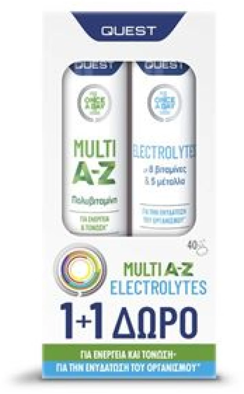 Quest Electrolytes Lemon-Lime Once a Day, 20eff.tabs & Multi A-Z Multivitamin, 20eff.tabs