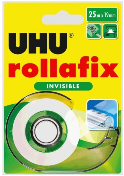 Ταινία Uhu Rollafix Αόρατη 19mm x25m+Σαλίγκαρος 35196