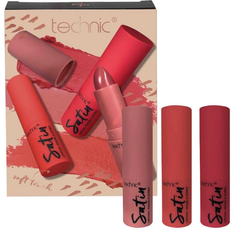 TECHNIC Satin Lipstick Set - Κραγιον Σε 3 Διαφορετικές Αποχρώσεις