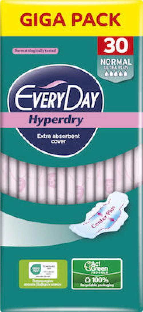 EVERYDAY Giga Pack Σερβιέτες Hyperdry Normal Ultra Plus 30 Τεμάχια