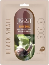 JIGOTT Black Snail Mask Μάσκα Προσώπου Για Αντιγήρανση  Λάμψη & Καθαρισμό 27ml
