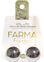 FARMA BIJOUX Υποαλλεργικά Σκουλαρίκια Ασημί Κουμπί Στρογγυλό 18mm