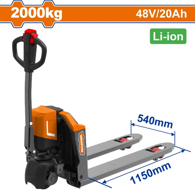 Ηλεκτρικό παλετοφόρο μπαταρίας Li-ion 48V-20Ah 2.000Kg WADFOW WNHLR20