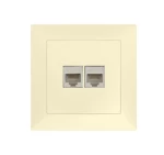 Πρίζα Δικτύου RJ45 Κατηγορία 6 Διπλή Πλήρης Lumen 15-02002 Μπεζ