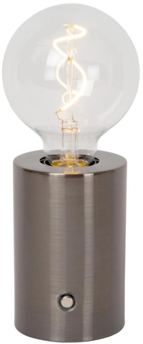 Lucide VIVO - Rechargeable Table lamp - Battery pack - Ø 8 cm - LED Dim. - E27 - 1x1W 2700K - Satin Gun Metal - 52502/01/08