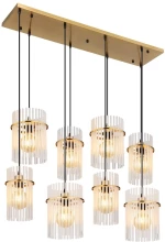 pendant lamp metal gold colors matt, 8x E27 - 15698-8HM
