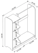 Έπιπλο εισόδου Rozesme Megapap χρώμα λευκό 120x40x135εκ.