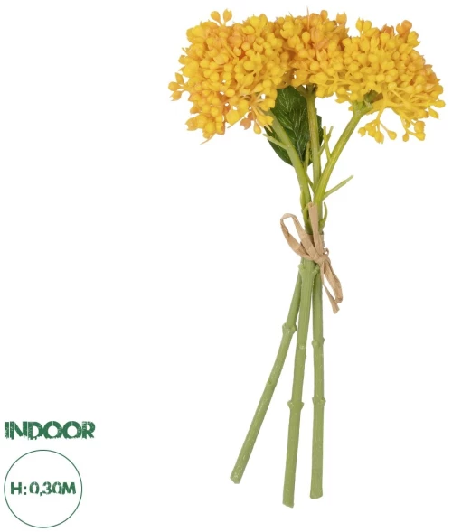 GloboStar® Artificial Garden YELLOW HYACINTH BOUQUET 21352 Τεχνητό Διακοσμητικό Μπουκέτο Κίτρινος Υάκυνθος Y30cm