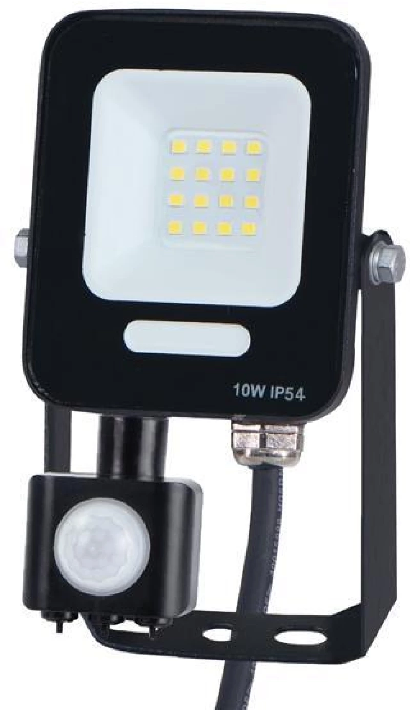ΠΡΟΒΟΛΕΑΣ LED 10W SMD ΜΕ ΠΕΡΙΣΤΡΕΦΟΜΕΝΟ ΑΝΙΧΝΕΥΤΗ ΚΙΝΗΣΗΣ ΜΑΥΡΟΣ IP54 6500K PLUS