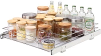 VEVOR 17" Π x 21" D Pull Out Organizer ντουλαπιών, Ράφια βαρέως τύπου Slide Out, Συρτάρια από επιχρωμιωμένο ατσάλι, Συρόμενο συρτάρι αποθήκευσης για το σπίτι, εσωτερικό ντουλάπι κουζίνας, μπάνιο, κάτω από νεροχύτη