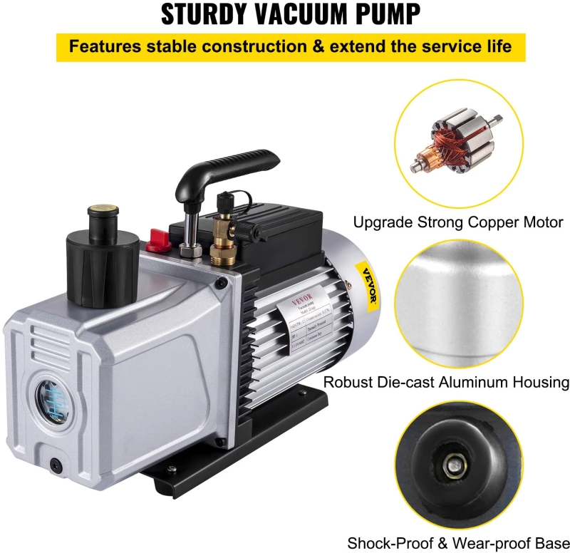 VEVOR αντλία κενού Διπλής βαθμίδας 12CFM 340 L/min Θύρα εισόδου 1/4