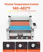 VEVOR 30 Hot Dog 11 Roller Electric Grill Cooker Cooker 2400W