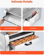 VEVOR 30 Hot Dog 11 Roller Electric Grill Cooker Cooker 2400W