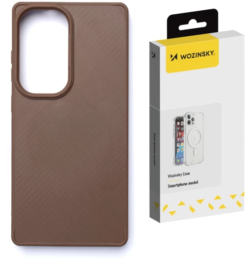 Wozinsky Carbon Fiber Case with MagSafe for Samsung Galaxy S25 - Brown