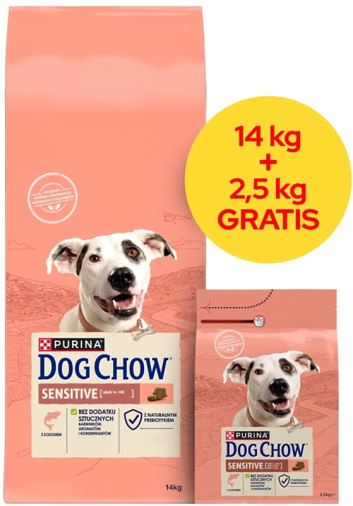 PURINA Dog Chow Sensitive Salmon - dry dog food - 14 + 2,5kg