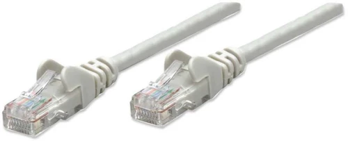 Intellinet Network Patch Cable, Cat5e, 3m, Grey, CCA, U/UTP, PVC, RJ45, Gold Plated Contacts, Snagless, Booted, Lifetime Warranty, Polybag
