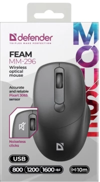 MOUSE DEFENDER FEAM MM-296 RF SILENT BLACK