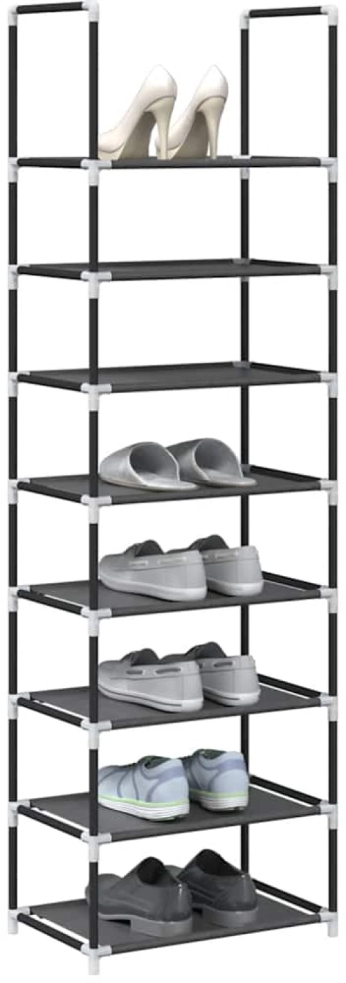 vidaXL Ράφι παπουτσιών 8-βαθμίδων μαύρο 44x28x145cm μη υφασμένο ύφασμα