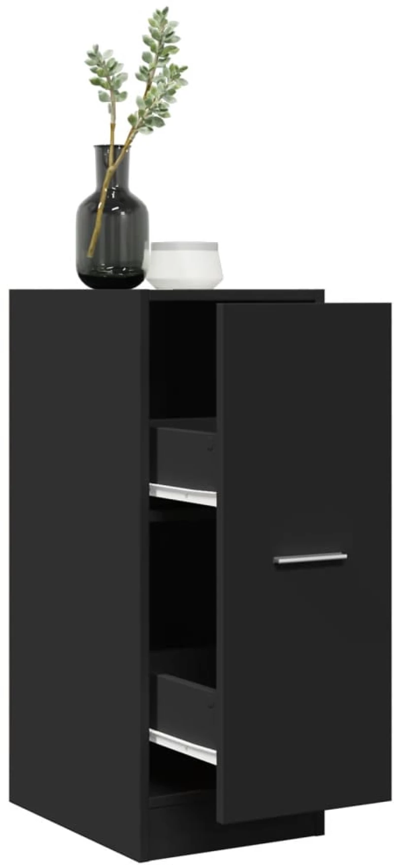 vidaXL Συρταριέρα Γενικής Χρήσης Μαύρο 30x41x77,5 εκ. Επεξ. Ξύλο