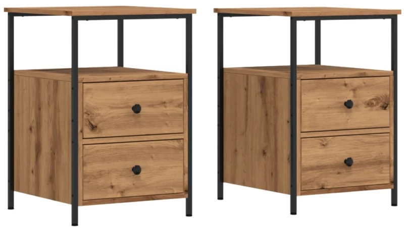 vidaXL Κομοδίνα 2 τεμ Artisan Oak 34x35,5x50 cm Κατασκευασμένο ξύλο