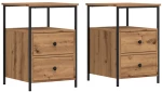 vidaXL Κομοδίνα 2 τεμ Artisan Oak 34x35,5x50 cm Κατασκευασμένο ξύλο