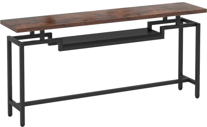 Κονσόλα Onole pakoworld σε καρυδί - μαύρο μέταλλο 180x35x82εκ