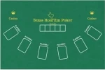 Τσόχα Black Jack Texas Hold'Em Poker Διπλής Όψης 6 Παιχτών Πράσινο