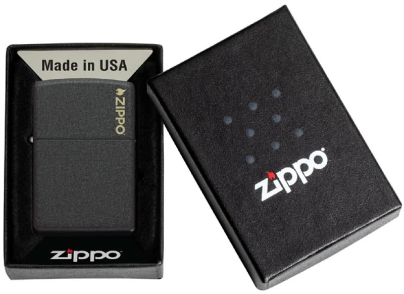 ZIPPO Αναπτήρας - 236ZL Black Crackle με Λογότυπο Zippo