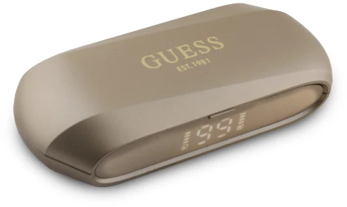 Guess Elongated Metallic Classic Printed Logo True Wireless ENC Earphones Gold - GUTWSC2MCDSD