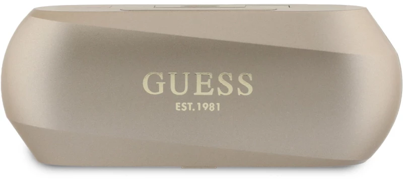 Guess Elongated Metallic Classic Printed Logo True Wireless ENC Earphones Gold - GUTWSC2MCDSD