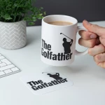 The Source Golfather Mug and Coaster – Κούπα & Σουβέρ Golfather – Σετ Δώρου για Παίκτες του Γκολφ