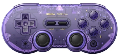 8BitDo SN30 Pro Special Edition Ασύρματο & Ενσύρματο Gamepad για PC / Android / Steam Deck / Raspberry Pi (Hall Effect) - Crystal Purple