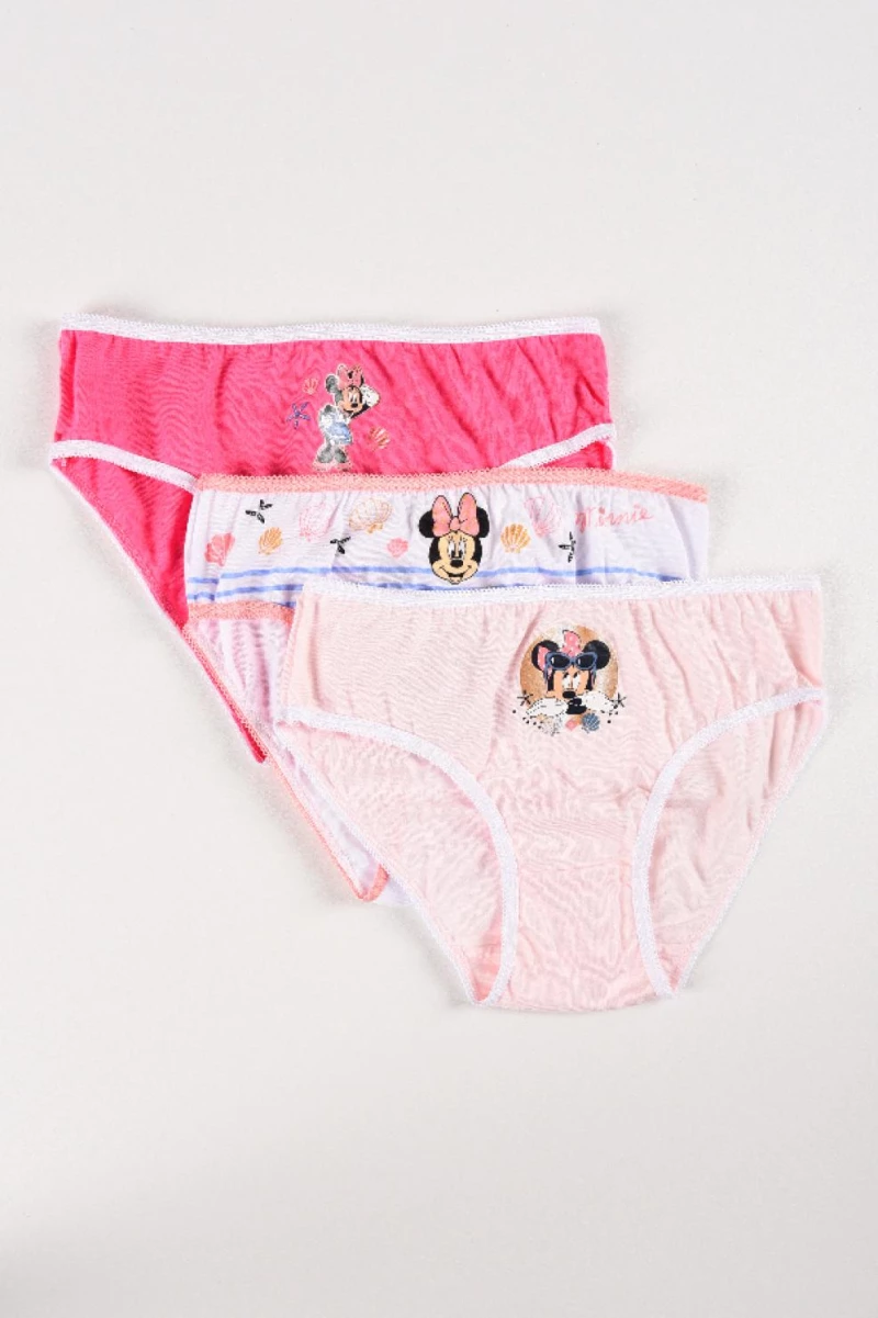 Σετ κυλοτάκια 3τμχ. κορίτσι "Minnie Mouse summertime" ροζ-φούξια-λευκό