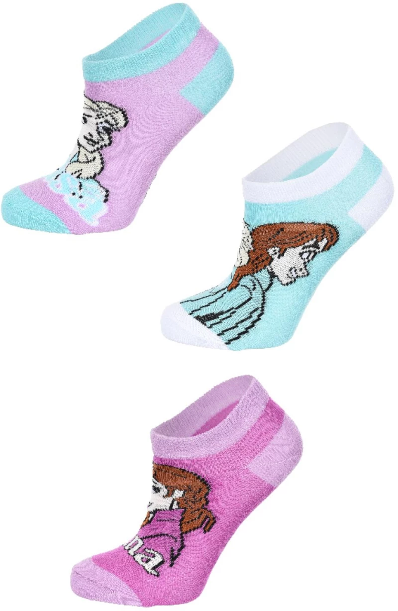 Σετ 3 ζευγάρια κάλτσες κορίτσι "Frozen Elsa & Anna" μέντα