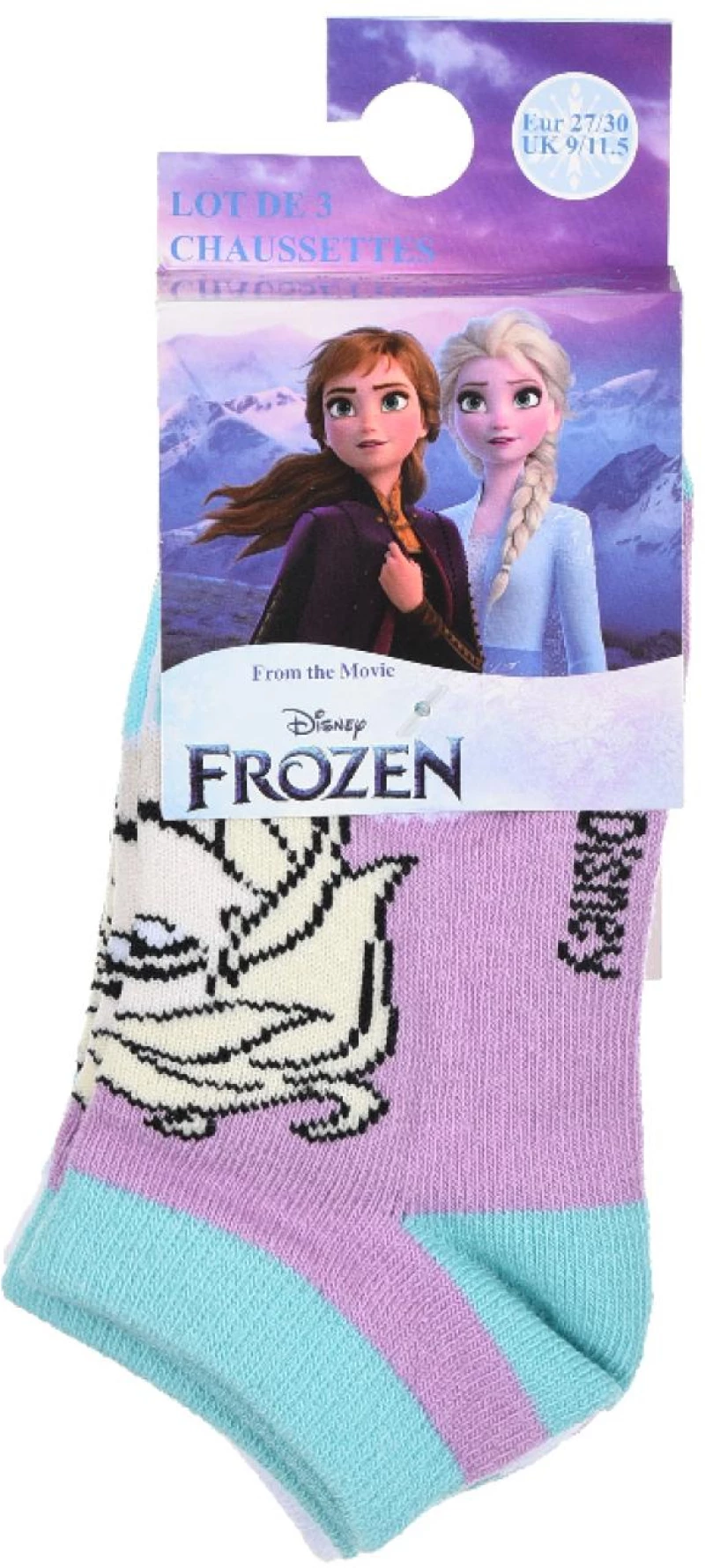 Σετ 3 ζευγάρια κάλτσες κορίτσι "Frozen Elsa & Anna" μέντα