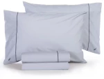 Σεντόνια Nau Wave Solid (Σετ 4τμχ) Silver Nautica Υπέρδιπλo 240x270cm 100% Βαμβάκι
