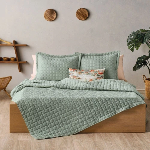 Κουβερλί Vegas 1025 Mint Green Kentia Ημίδιπλο 180x240cm Microfiber-Polyester