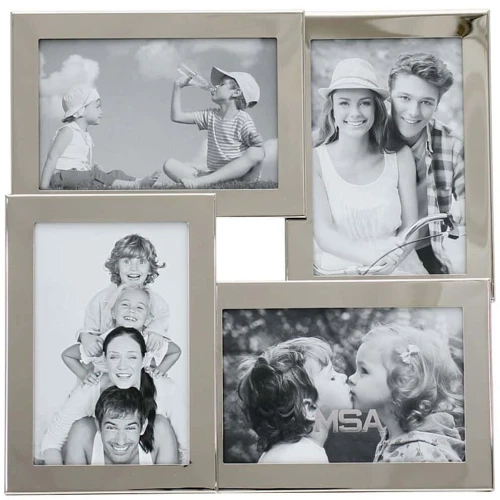 Κορνίζα Επάργυρη 4 Θέσεων Bastet 20-85-124 10x15cm Silver Artekko Μέταλλο,Γυαλί