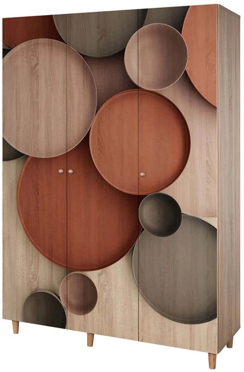 Ντουλάπα Τρίφυλλη Lena 869VEL8666 135x52x192cm Multi Τρίφυλλη