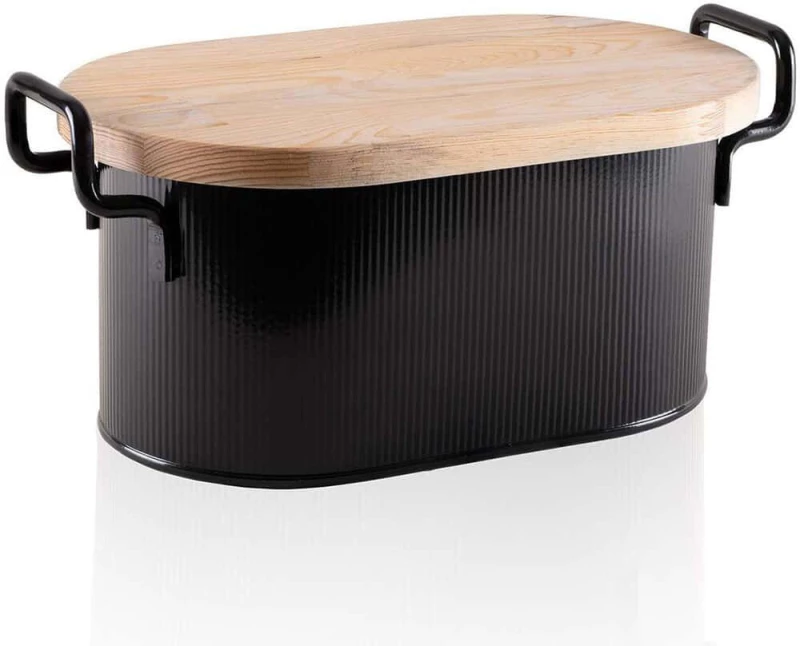 Ψωμιέρα 280TMA3602 39x22x16cm Black Hermia Μέταλλο