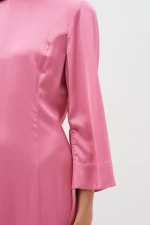 Ροζ σατέν μακρύ φόρεμα Mehina Inwear - Ροζ