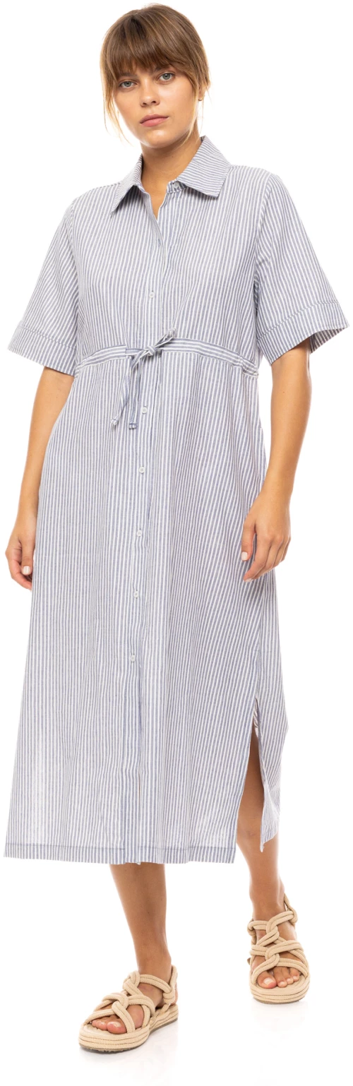 Γυναικείο Beachdress Pink Label - Φόρεμα - DENIM STRIPE - Viscose - Κοντό Μανίκι