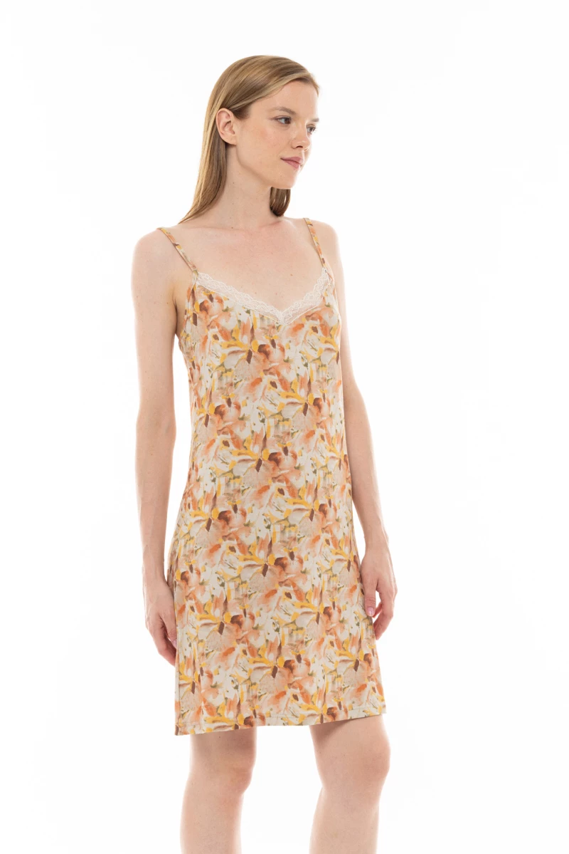 Γυναικείο Νυχτικό Pink Label - Floral - Τιράντα - Regular Fit - Viscose