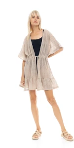 Γυναικείο Beachdress Pink Label -  Mini Καφτάνι - Nude - Regular Fit - Cotton