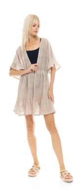 Γυναικείο Beachdress Pink Label -  Mini Καφτάνι - Nude - Regular Fit - Cotton